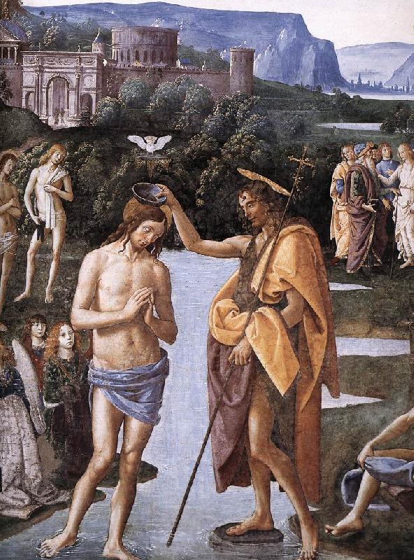 PERUGINO, Pietro Baptism of Christ (detail) a Spain oil painting art